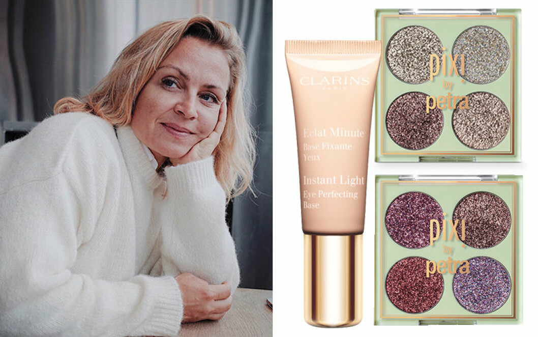 Glitter-y eye squad från Pixi. Instant light eye från Clarins.
