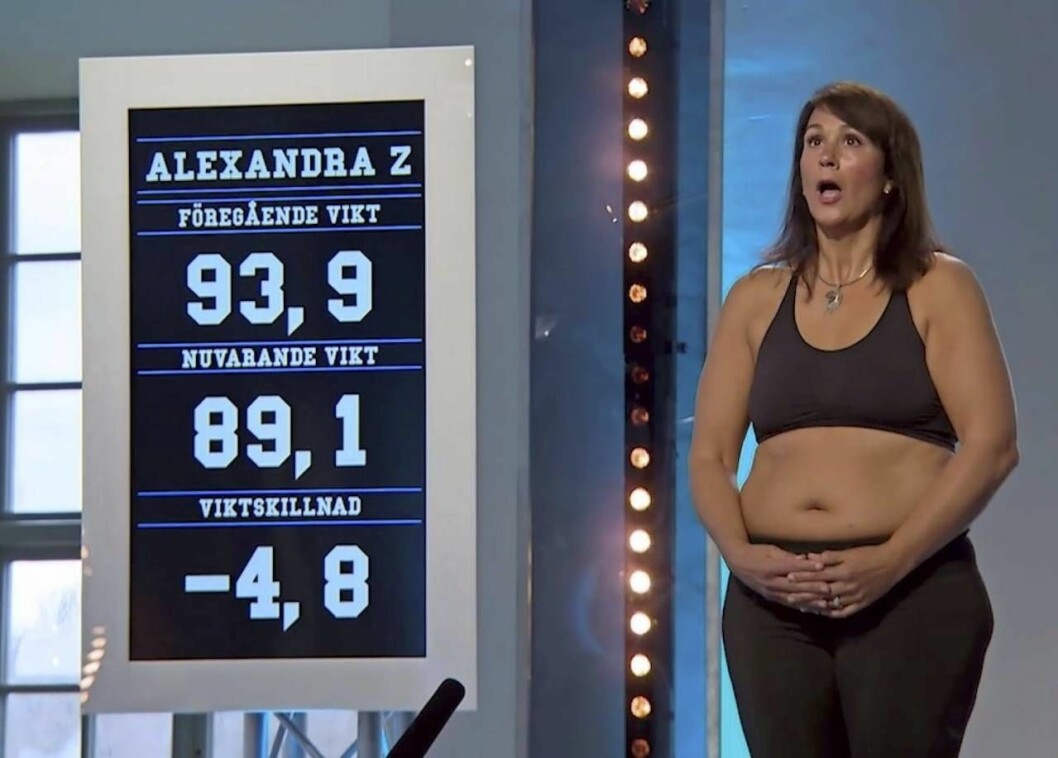 Alexandra Zazzi blev tvåa i finalen av Biggest Loser VIP. Alexandra Zazzi under en vägning I Biggest Loser VIP