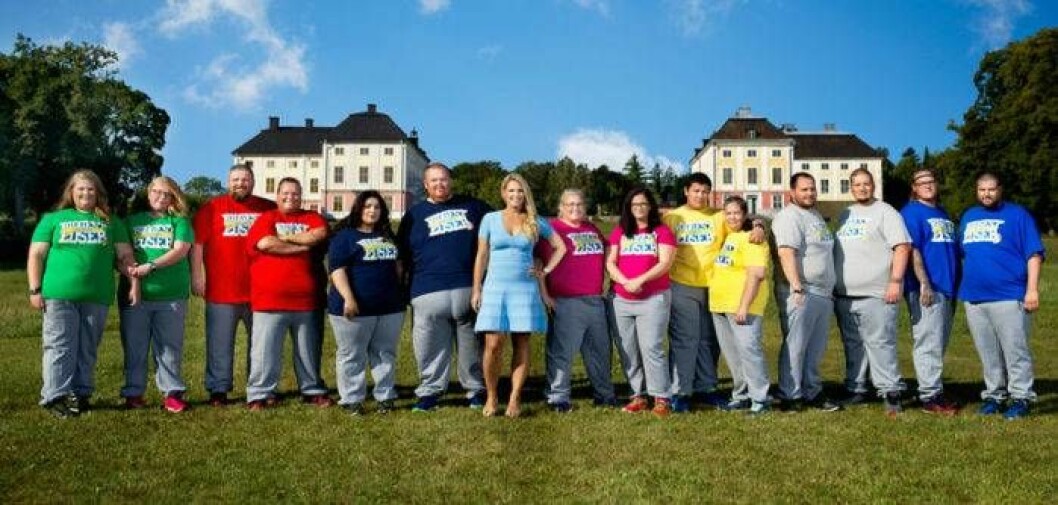 Alla deltagare i <em>Biggest loser</em> 2018 tillsammans med programledaren Anna Brolin. Foto: Daniel Ohlsson/TV4 Alla deltagare i <em>Biggest loser</em> 2018
