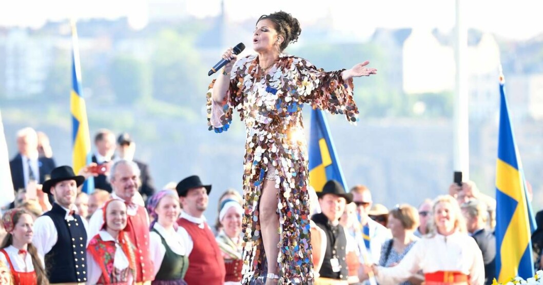 Carola uppträder på Sollidenscenen på Skansen på nationaldagen 2019. Den 25 juni är hon tillbaka i <em>Allsång på Skansen</em>. Foto: Henrik Montgomery/TT Allsång på Skansen 25 juni 2019. Alla artister som uppträder: Carola Häggqvist