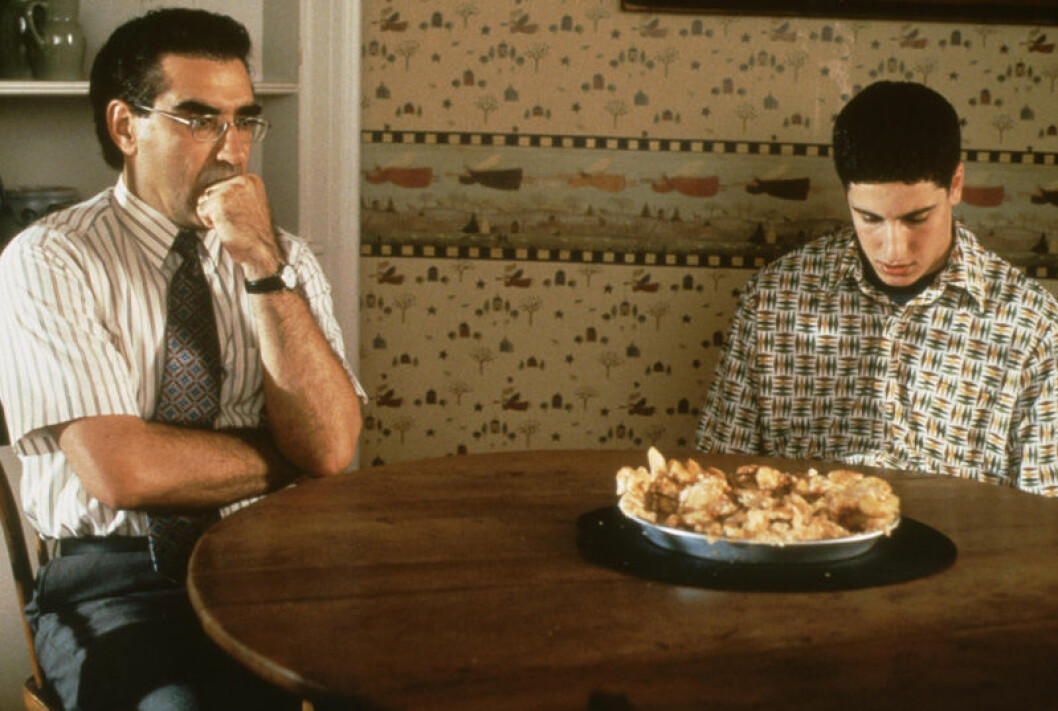 Jason Biggs och Eugene Levy och den amerikanska pajen. Foto: TT Jason Biggs och Eugene Levy i American Pie.