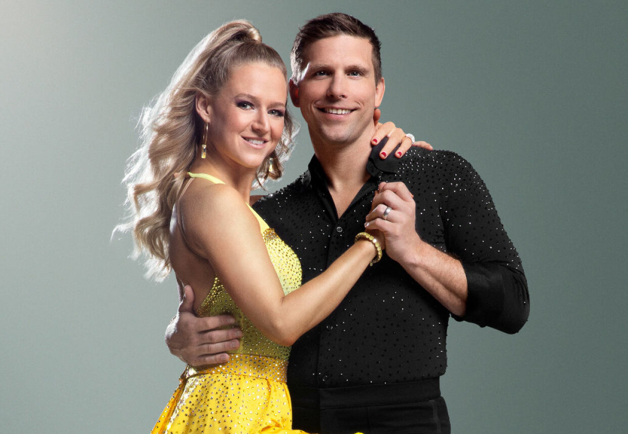 Anders Svensson och Maria Zimmerman. Foto: Magnus Ragnvid/TV4 Anders Svensson och Maria Zimmerman inför premiären av Let's dance 2020 i TV4.