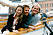 Annika Jankell med Anders Eldeman och Anders S. Nilsson ombord på en båt, med anledning av tv-programmet Sommarvågen på 90-talet.