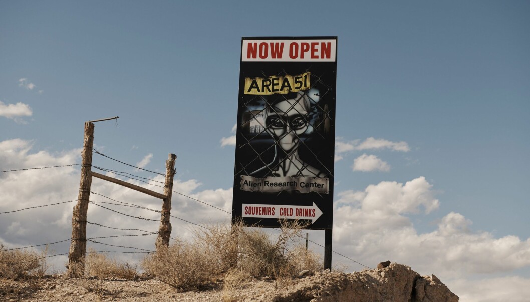 Militärbasen Area 51 i Mojaveöknen sägs bland annat vara landningsplats för UFO och är en mytladdad plats. Foto: TT Area 51, UFO-mecka