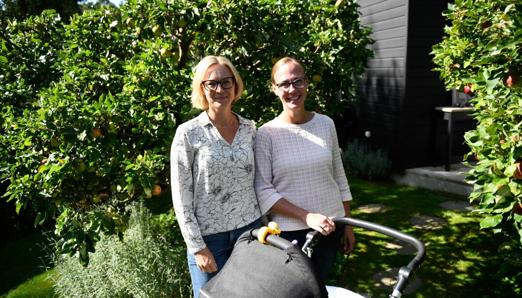 Caroline Andersson, Hofterup, Susanne Norrgård och Noel 1 månad, Hofterup.