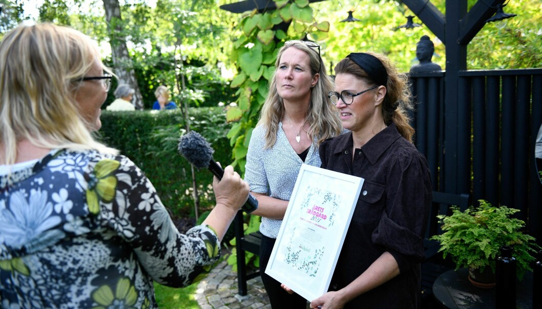 Vinnarna intervjuas av Marie Kasimir, redaktör Allers Trädgård.