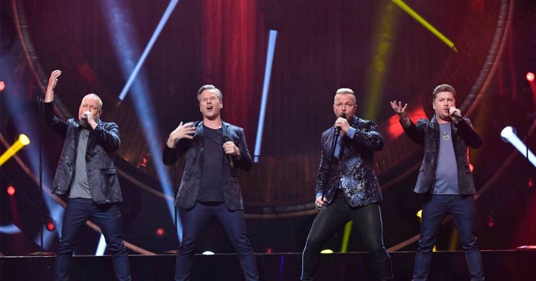 Veteranerna Arvingarna framför <em>I do</em> under andra chansen i <em>Melodifestivalen</em> 2019. Foto: Jonas Ekströmer/TT Veteranerna Arvingarna framför I do under andra chansen i Melodifestivalen 2019.