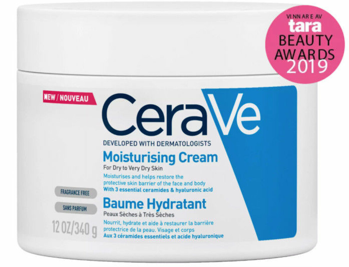 Återfuktande creme på burk.