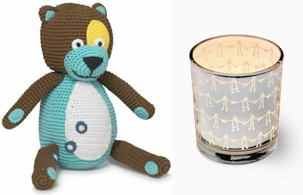 Fin nalle och fin värmeljushållare.