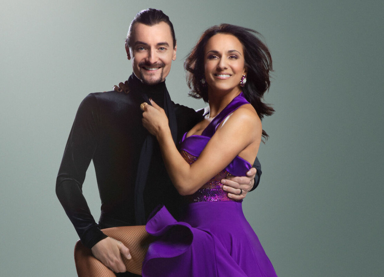 Bathina Philipson och Marc Christensen. Foto: Magnus Ragnvid/TV4 Bathina Philipson och Marc Christensen inför premiären av Let's dance 2020 i TV4.