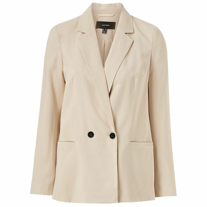 beige dubbelknäppt kavaj från vero moda