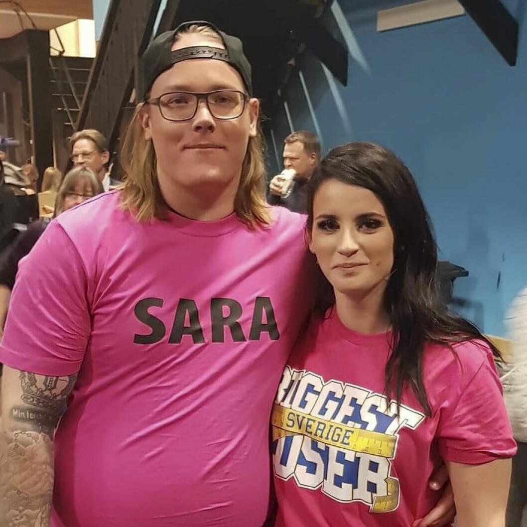 Christoffer Jenderborn och Sara Andersson när de tävlade i Biggest Loser