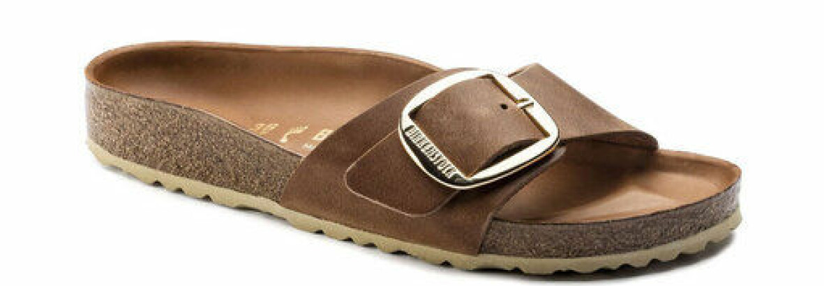 Birkenstock-sandal med bara ett spänne.