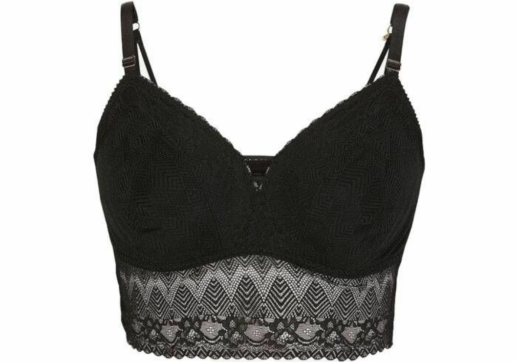 Svart bralette med bred kant
