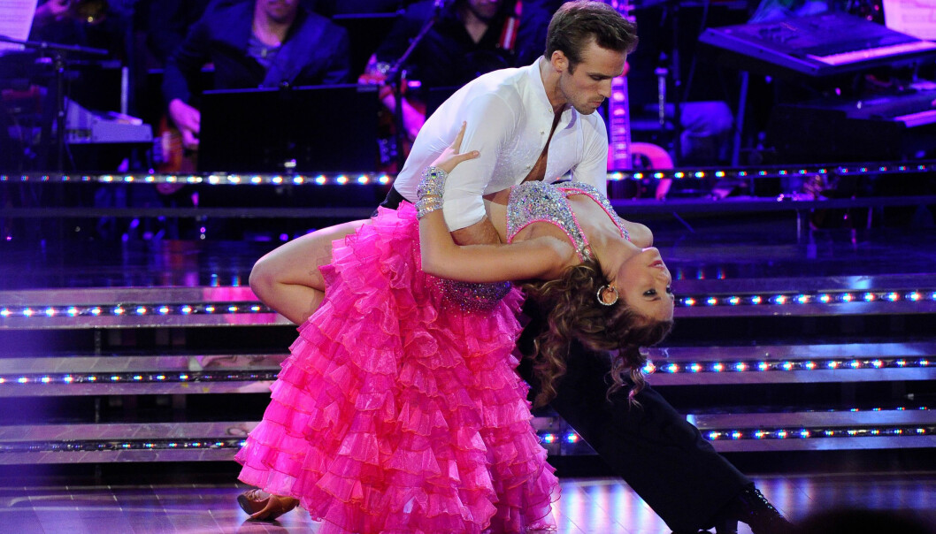 Calle Sterner och Molly Nutley i finalen av Let's dance 2012.