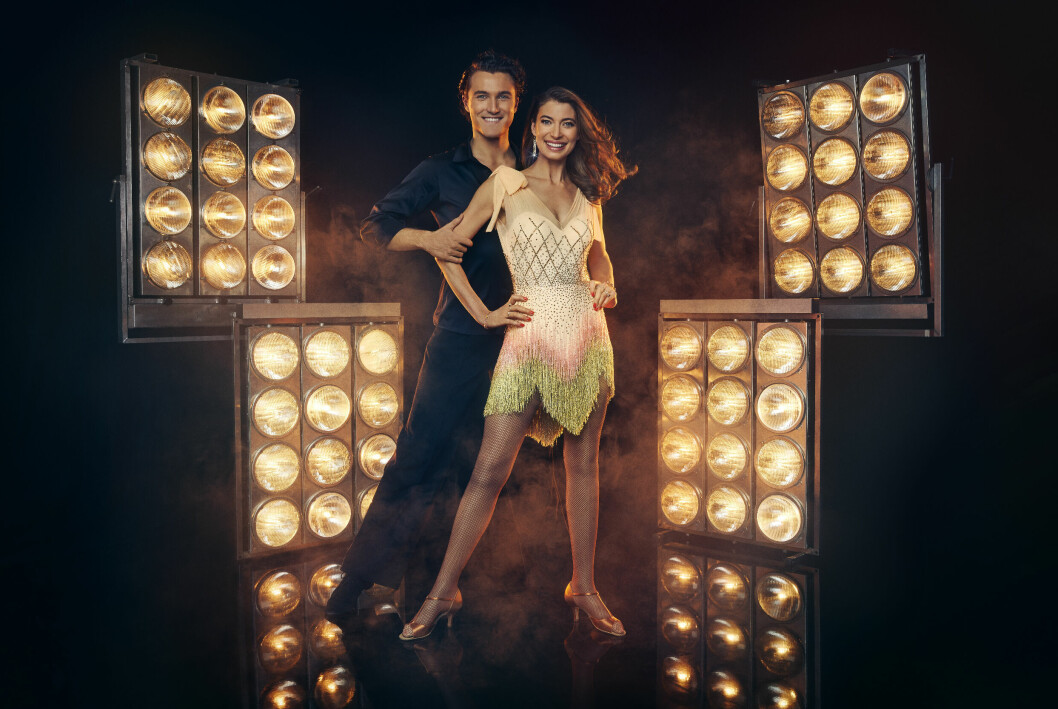 Cecilia von der Esch och Hugo Gustafsson i Let's dance.