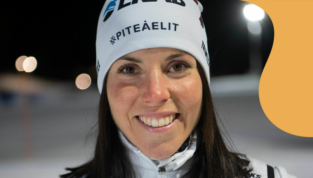 Charlotte Kalla på Hellnerstadion inför skidpremiären i Gällivare 2021.