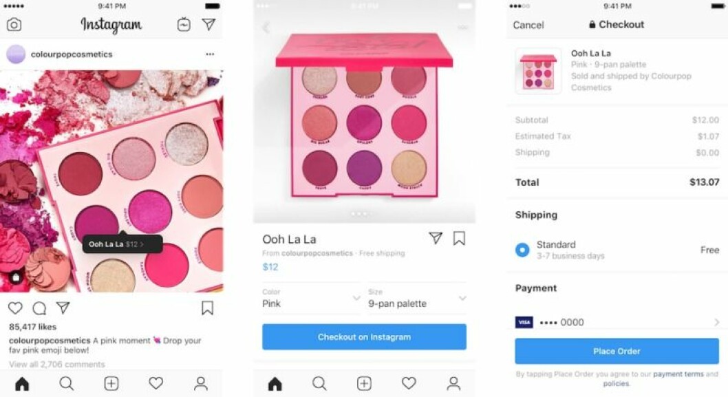 Förhoppningen med den nya funktionen är att underlätta för konsumenterna. <em>Foto: Instagram</em> Instagrams nya funktion – Checkout on Instagram