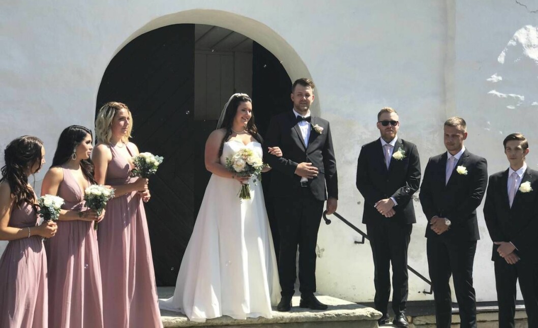 Paret gifte sig i somras. Foto: Privat Christian Karlsson bröllop