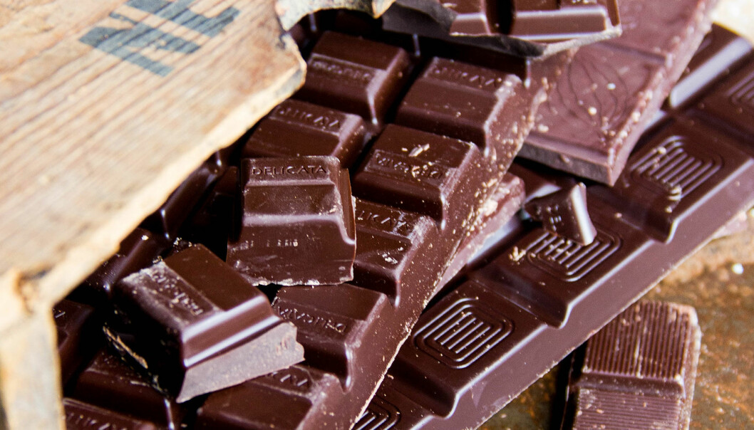 Mörk choklad i bitar