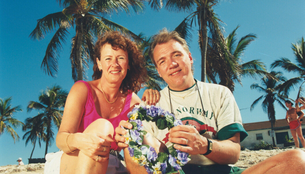 Christer Sjögren med sin fru Birgitta 1999.