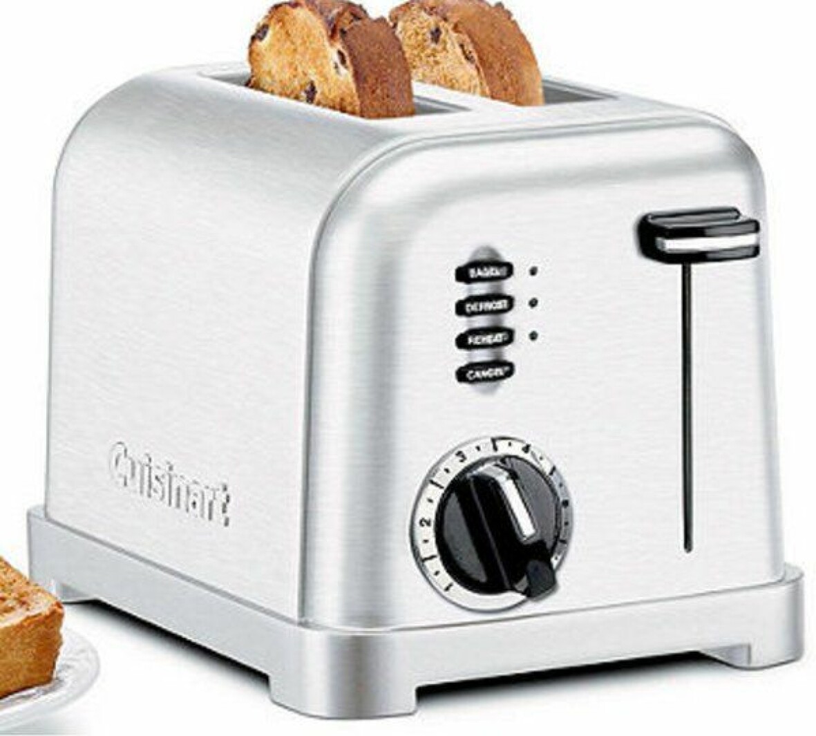 Brödrost i rostfritt stål.