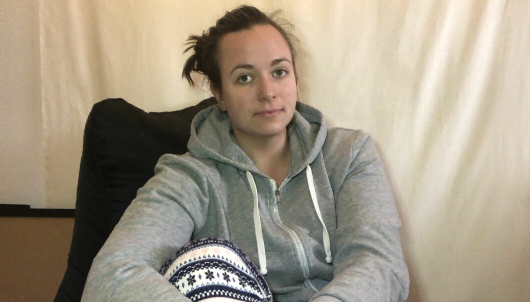 Klara-Maria Mach satt i karantän i hemmet i sex långa veckor. Foto: Privat Klara-Maria Mach i hemmet i Uppsala.