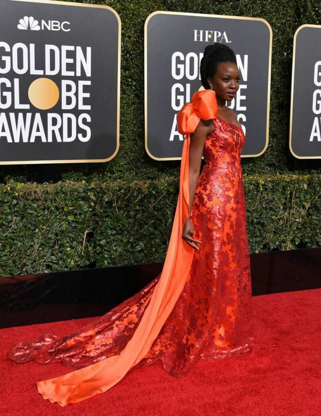 Danai Gurira på röda mattan på Golden Globe