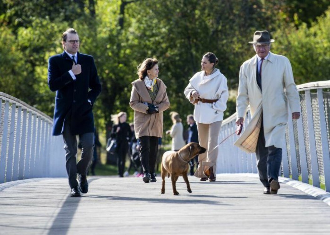 Prins Daniel, drottning Silvia, kronprinsessan Victoria och Kungen.