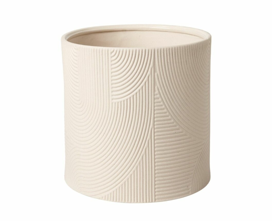 Mönstrad beige kruka