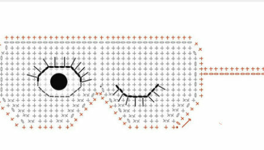 Diagram 2 till virkad sovmask.