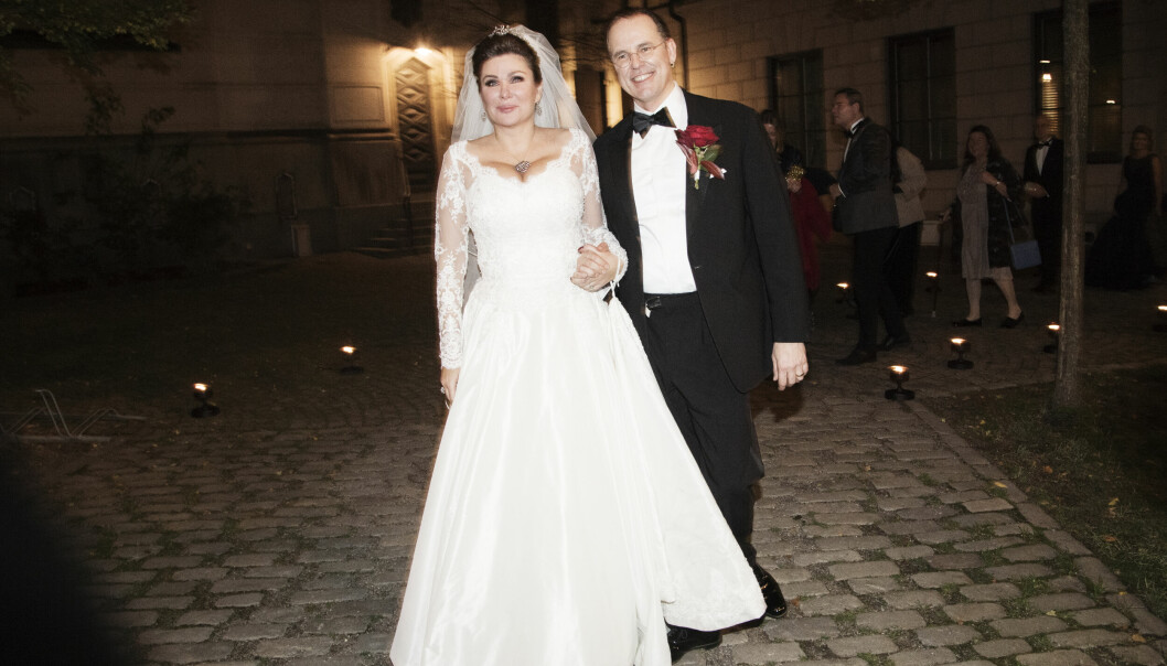 Dominika Peczynski och Anders Borg gifter sig i Stockholm 2018.