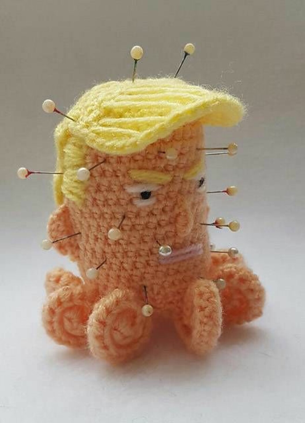Bild: Katrina Stiff Donald Trump som nåldyna.