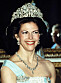 Drottning Silvia i klädd Kröningsdiademet 1990.