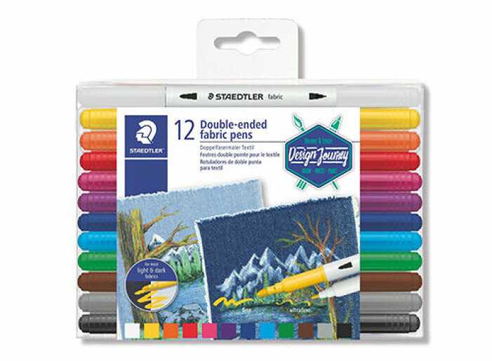 dubbelsidiga textilpennor i olika färger