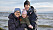 Ebba Hjertstedt tillsammans med maken Martin Hjertstedt och dottern Leonore, vid havet i Falsterbo.
