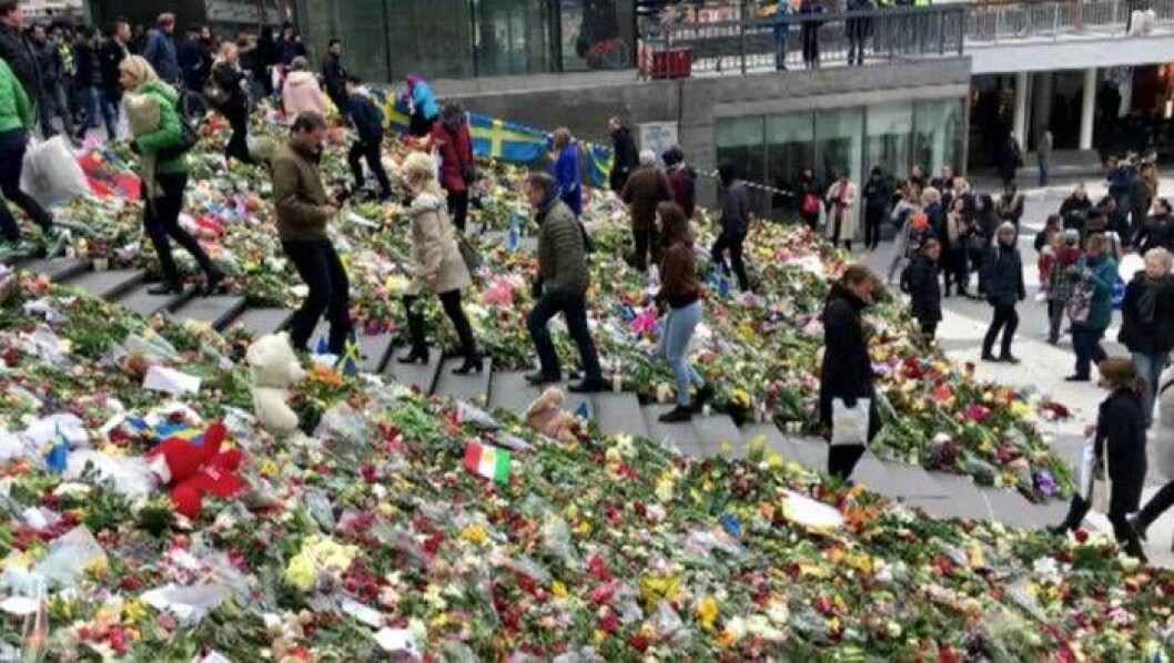 Sergels torg i Stockholm efter terrordådet