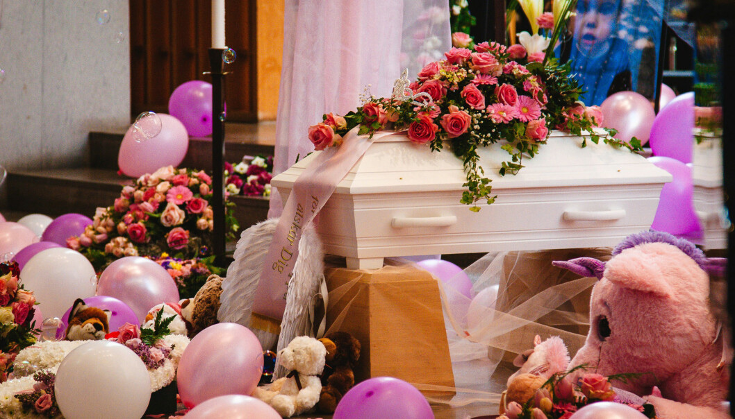 Kyrkan fylldes av ballonger, enhörningar, blommor och gosedjur för att hylla Eleonora. Foto: Stefan Petersén Eleonora Aldins begravning i Malmö den 8 mars 2019.
