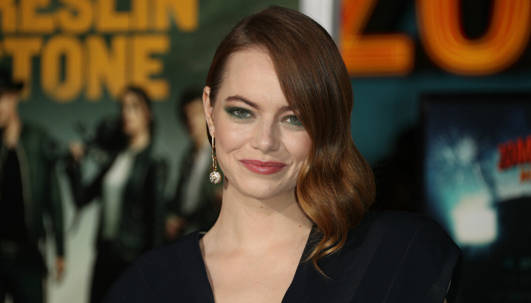 Emma Stones farfar hette Conrad Ostberg Sten. Foto: Jen Lowery/Mega/TT Emma Stone på röda mattan.