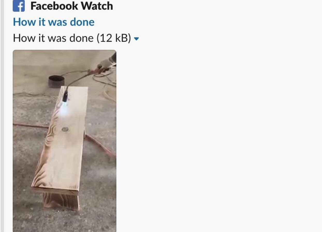 En av de videor som publicerades på Maria Montazamis Facebook-sida visade hur man gjorde brända mönster på en bänk. Foto: Facebook