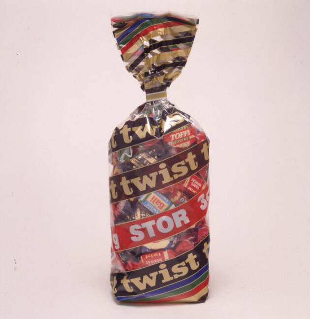En tidigt Twist-påse. Den klassiska julchokladen Twist har haft många olika skepnader.