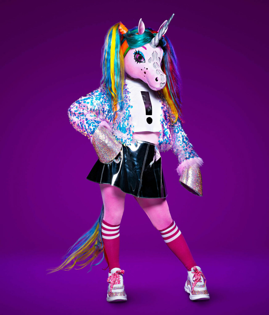 Enhörningen som är med och tävlar i Masked singer Sverige.