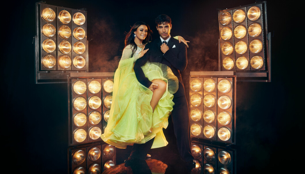 Pressbild på Eric Saade och Katja Luján Engelholm som tävlar tillsammans i Let's dance 2022.
