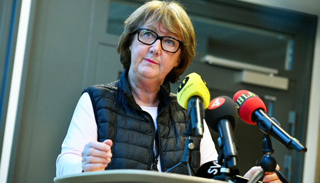 Ewa-Gun Westford under en presskonferens i Malmö 2014.