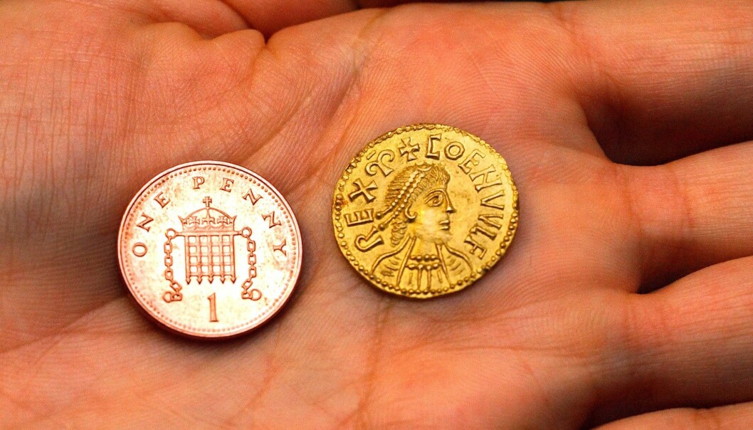 Exklusiva mynt är verkligen guld värda för samlare. Det här One penny-myntet värderades till exempel till 150 000 pund när det gick på engelsk auktion. Bild: TT Exklusiva mynt