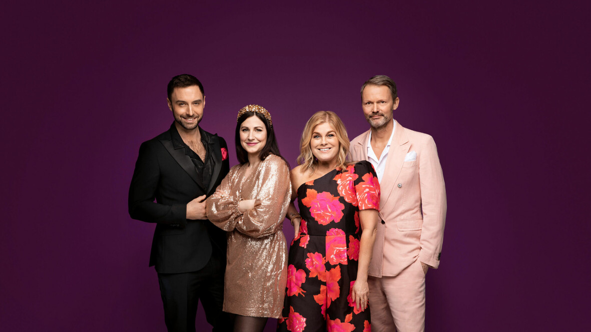 Juryn/expertpanlen i tv-programmet <span class=" italic" data-lab-italic_desktop="italic">The Masked Singer</span>, Måns Zelmerlöw, Nour El Refai, Pernilla Wahlgren och Felic Herngren. Måns Zelmerlöw, Nour El Refai, Pernilla Wahlgren och Felix Herngren inför The Masked Singer.