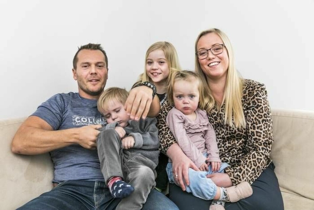 Michele och Rasmus med sina två barn: Ellie och Noah samt Micheles dotter från en tidigare relation, Maddie. Michele och Rasmus med sina två barn.