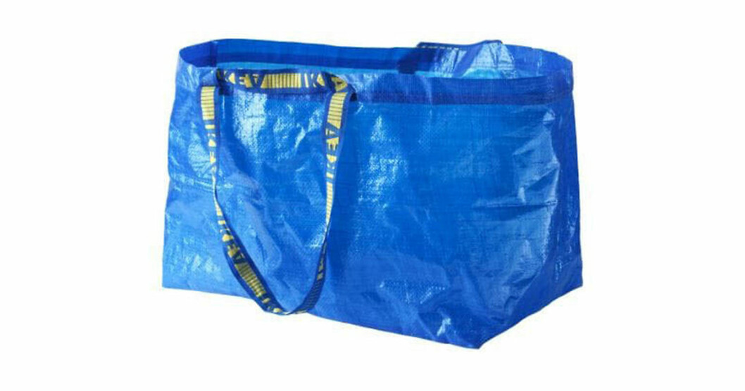 Ikeas klassiska, blåa, bärkasse Frakta innan ansiktslyftet. Foto: Pressbild Ikea Ikeas klassiska blåa bärkasse Frakta