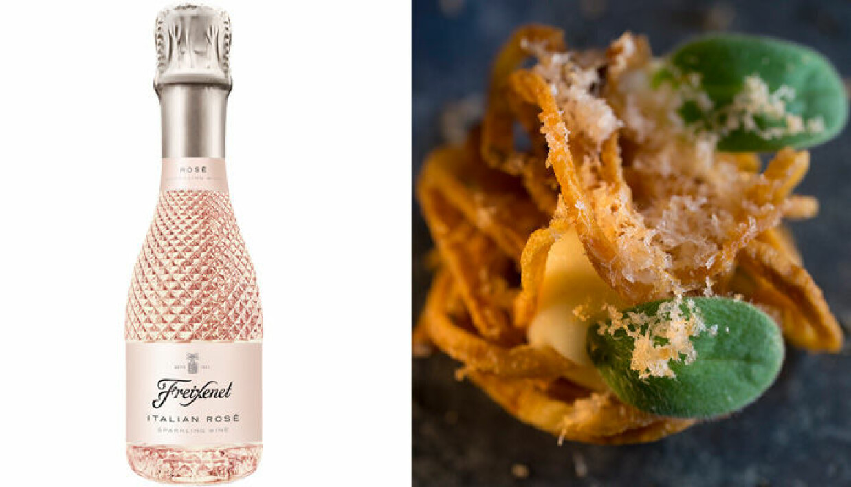 Freixenet Italian Sparkling Rosé Extra Dry i piccoloflaska. Du hittar den på Systembolaget Art. nr: 72739, 44 kr.