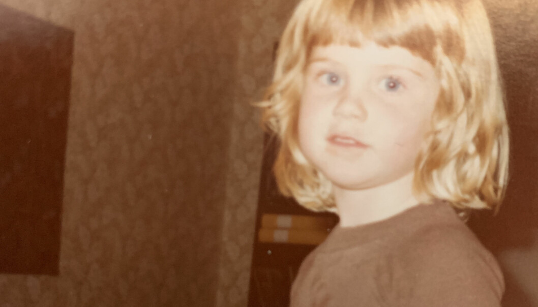 Frida Boisen som liten flicka. Frida Boisens privatbild som visar henne som liten flicka.